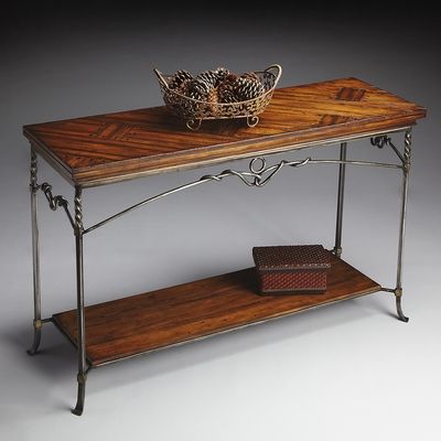 Butler Metalworks Heavily Distressed Solid Wood Console Table – Entry Regarding Square Weathered White Wood Console Tables (View 6 of 20)