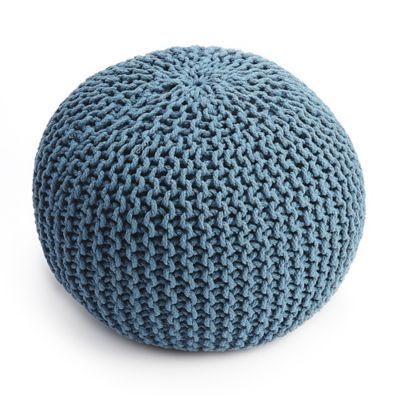 Butler Specialty Company Wool Pouf In Blue | Pouf, Pouf Ottoman, Pin In Charcoal And White Wool Pouf Ottomans (View 8 of 20)