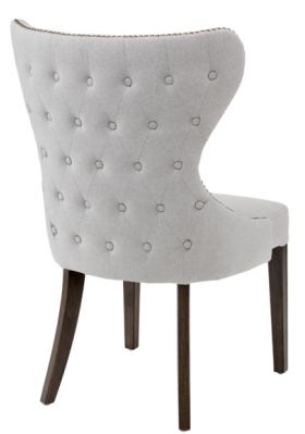 Button Tufted Back Dining Chair – Light Grey | Tufted Dining Chairs Within Ivory Button Tufted Vanity Stools (View 3 of 20)