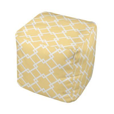 Buy Geometric Pouf Ottoman Upholstery Color: Lemon/white | Pouf Ottoman Intended For Brushed Geometric Pattern Ottomans (View 2 of 20)