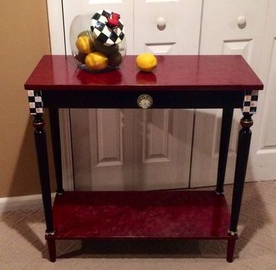 Buy Hand Made Hand Painted Console Or Sofa Table Black White Check For Black And White Console Tables (View 7 of 20)