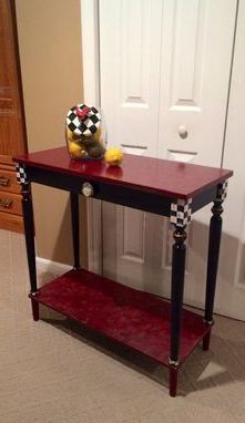 Buy Hand Made Hand Painted Console Or Sofa Table Black White Check Within Black And Gold Console Tables (View 12 of 20)