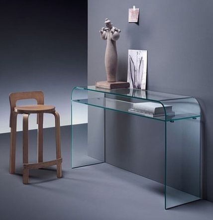 Buy The Fiam Elementare | Glass Console Table With Free Shipping Intended For 2 Piece Modern Nesting Console Tables (View 2 of 20)