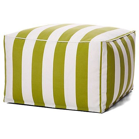 Cabana Outdoor Large Square Pouf, Green $ (View 6 of 20)