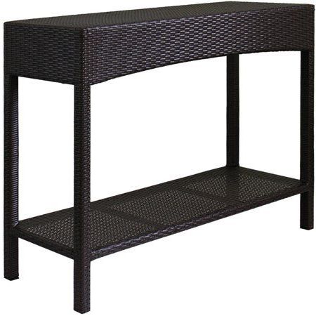 Caesar Hardware Magari All Weather Wicker Patio Shelf Console Table With 3 Piece Shelf Console Tables (View 10 of 20)