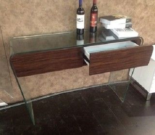 Calle Glass Console Table With Drawers – Modern – Side Tables And End With Regard To Geometric Glass Modern Console Tables (Gallery 20 of 20)