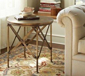 Campaign Accent Table – Side Tables And Accent Tables – Pottery Barn Throughout Barnside Round Console Tables (View 9 of 20)