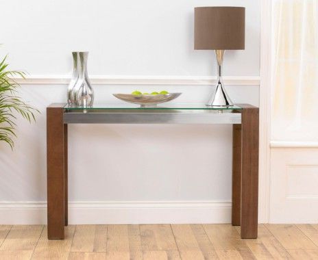 Cannes Walnut & Glass Console Table | Wood Console Table, Sideboard Throughout Rustic Walnut Wood Console Tables (View 5 of 20)