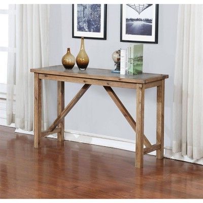 Carly Rustic Console Table Brown – Linon | Rustic Console Tables Regarding Rustic Oak And Black Console Tables (View 8 of 20)