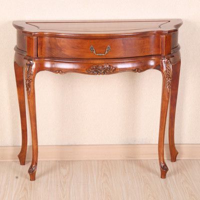 Carved Wood Furniture 34'' Solid Wood Console Table | Wood Console In Antique Blue Wood And Gold Console Tables (View 9 of 20)