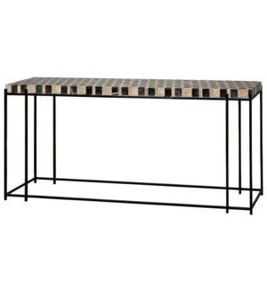 Cassandra Console, Onyx And Metal | Black Console Table, Sideboard Throughout Black Metal And Marble Console Tables (View 12 of 20)