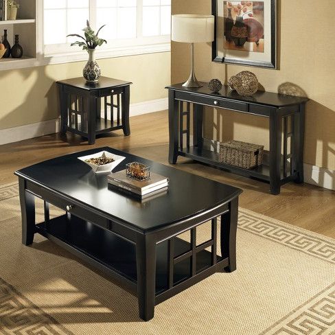 Cassidy Sofa Table Black – Steve Silver | Coffee Table, Furniture Within Antique Silver Aluminum Console Tables (View 18 of 20)
