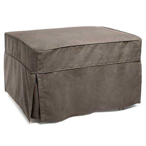 Castro Convertible Slipcover – Gray At Hsn | Ottoman Bed, Ottoman Inside Light Gray Fold Out Sleeper Ottomans (View 6 of 20)