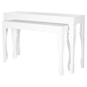 Catherine Nesting Console Tables, White | White Console Table, Console Pertaining To Marble And White Console Tables (View 3 of 20)