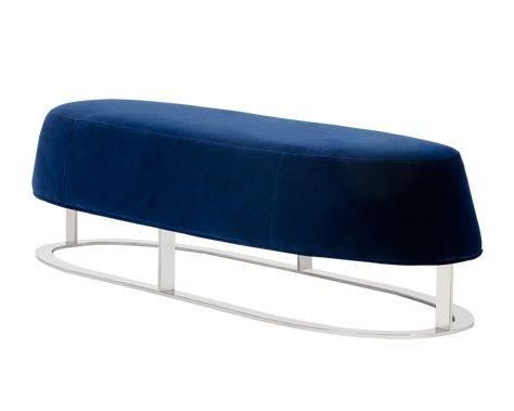 Cavo Bench – Giotto Navy Fabric | Fabric Bench In Navy Velvet Fabric Benches (View 5 of 20)
