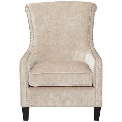 Chantelle Heather Ivory Accent Chair – #19r48 | Lamps Plus | Accent Pertaining To Light Beige Round Accent Stools (View 12 of 20)
