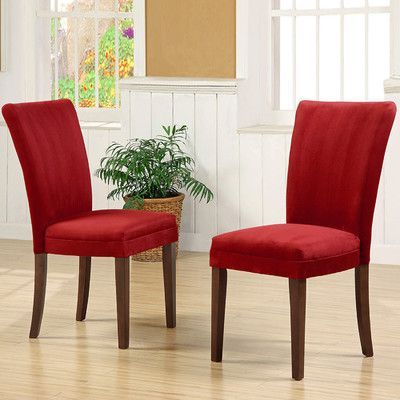 Charlton Home® Doerr Upholstered Side Chair In Cranberry Red | Red With Blue And Gold Round Side Stools (View 5 of 20)