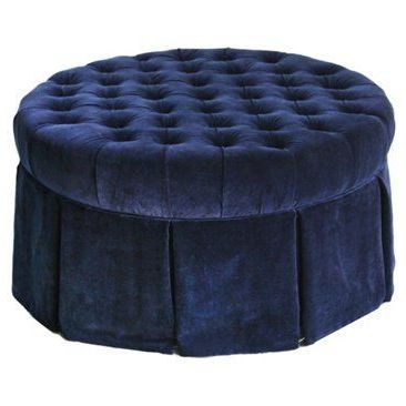 Check Out This Item At One Kings Lane! Elizabeth Ottoman, Royal Blue Within Royal Blue Tufted Cocktail Ottomans (View 6 of 20)