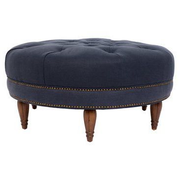Check Out This Item At One Kings Lane! Lei Linen Cocktail Ottoman In Linen Sandstone Tufted Fabric Cocktail Ottomans (View 11 of 20)