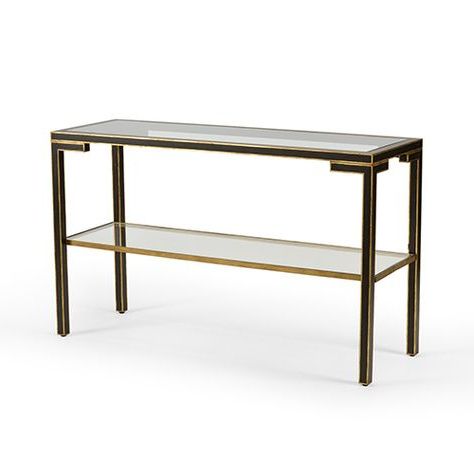 Chelsea House 381874 Decker Console W/ Black Frame In Gold Pertaining To Black And Gold Console Tables (View 1 of 20)