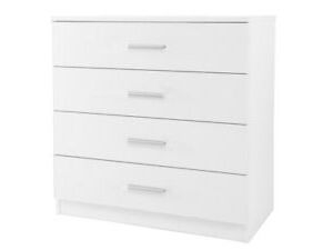 Chest Of 4 Drawers White Gloss Walnut Ottawa Bedroom Furniture Storage With Regard To Walnut Wood Storage Trunk Console Tables (Gallery 20 of 20)