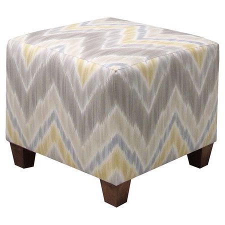Chevron Print Cube Ottoman With A Pine Wood Frame And Foam Cushioning Within Solid Cuboid Pouf Ottomans (View 18 of 20)