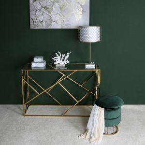 Chimes – Ariana Gold Metal Console Table In Antique Gold Aluminum Console Tables (View 11 of 20)