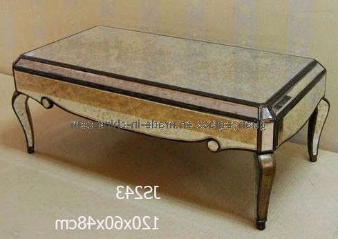 China Antique Mirror Coffee Table With Gold Frame Finished (js243 Regarding Gold And Mirror Modern Cube Console Tables (View 15 of 20)