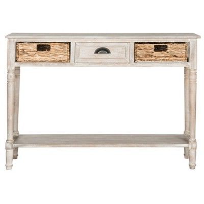 Christa Console Table With Storage – Brown – Safavieh | Console Table Regarding Gray Driftwood Storage Console Tables (View 6 of 20)