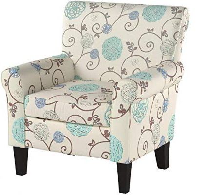 Christopher Knight Home Roseville Blue Floral Accent Lounge Chair Regarding Blue Fabric Lounge Chair And Ottomans Set (View 6 of 20)