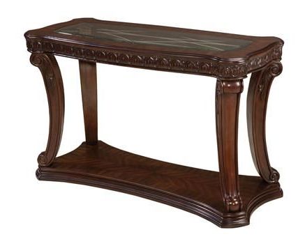 Churchill Traditional Cherry Wood Glass Sofa Table | Wood Glass, Sofa Regarding Glass And Pewter Console Tables (View 11 of 20)