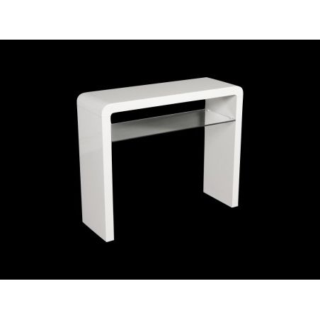 Clarence White High Gloss 90cm Console Table In Square High Gloss Console Tables (View 3 of 20)