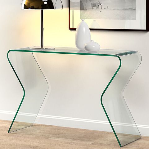 Clear Console Table With Modern Angled Lines Inside Square Modern Console Tables (View 1 of 20)