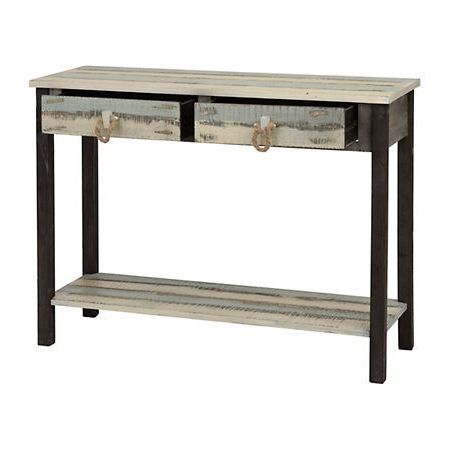 Coastal Weathered 2 Drawer Console Table | Console Table, Table, House Throughout 1 Shelf Square Console Tables (View 3 of 20)