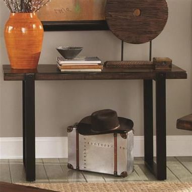 Coaster Furniture Brown Black Wood Rectangle Sofa Table | Sofa Table With Black And Oak Brown Console Tables (View 7 of 20)
