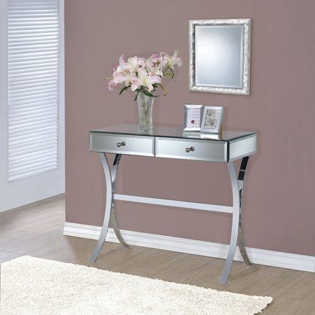 Coaster Furniture Mirror And Chrome Console Table #coasterfurniture Regarding Chrome Console Tables (Gallery 19 of 20)