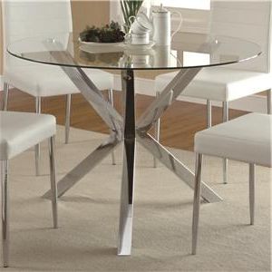 Coaster Vance Contemporary Glass Top Dining Table With Unique Chrome Regarding Polished Chrome Round Console Tables (View 18 of 20)