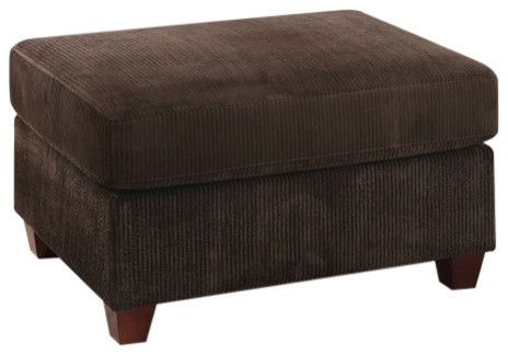 Cocktail Ottoman In Chocolate Brown Corduroy Design Fabric Throughout Brown Tufted Pouf Ottomans (View 10 of 20)