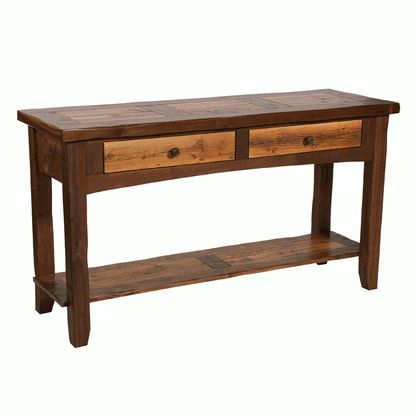 Colorado Rustic Walnut & Barnwood Sofa Table|log Cabin Rustics With Regard To Hand Finished Walnut Console Tables (View 11 of 20)
