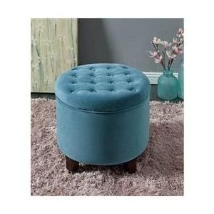 Comfortly K6171 B122 Large Round Button Tufted Storage Ottoman Regarding Fabric Tufted Round Storage Ottomans (View 16 of 20)