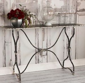 Console Sofa Table Buffet Shabby Farmhouse Cottage Chic Anthropologie With Regard To Gray And Gold Console Tables (View 17 of 20)