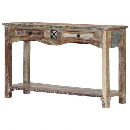 Console Table 120x40x75 Cm Solid Reclaimed Wood | Crazy Sales For Smoked Barnwood Console Tables (View 1 of 20)