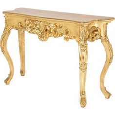 Console Table Furniture Antique Gold Wood Rectangle Queen Anne Legs In Walnut And Gold Rectangular Console Tables (View 14 of 20)