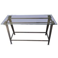 Console Table In Stainless And Bronze For Sale At 1stdibs Intended For Glass And Stainless Steel Console Tables (View 10 of 20)