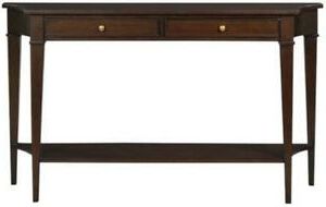 Console Table Narrow Chocolate Dark Brown Hand Rubbed Wood Drawers With Regard To Brown Wood Console Tables (Gallery 20 of 20)
