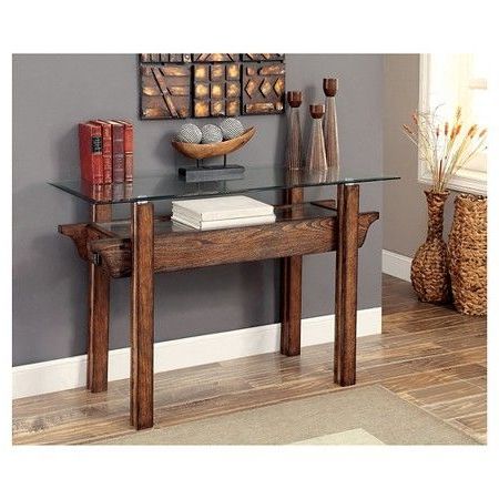 Console Table Warm Oak – Furniture Of America : Target | Industrial Pertaining To Warm Pecan Console Tables (View 4 of 20)