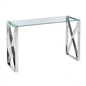 Console Tables Uk | Glass Console Table | Furniture In Fashion Throughout Silver Stainless Steel Console Tables (View 2 of 20)