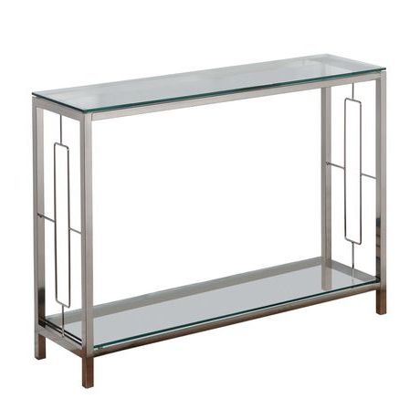Contemporary Chrome/glass Console Table | Walmart Canada Regarding Gold And Mirror Modern Cube Console Tables (View 10 of 20)