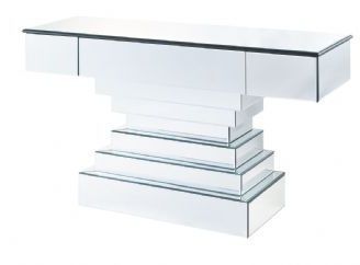 Contemporary Venetian Mirrored Glass Statement Stepped Console Table With Regard To Mirrored And Chrome Modern Console Tables (View 13 of 20)