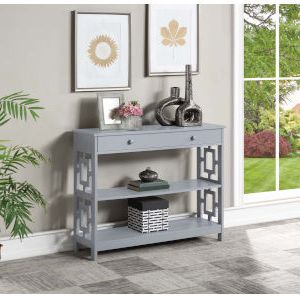 Convenience Concepts Town Square Deluxe Weathered Gray And Black With Regard To Cobalt Console Tables (View 12 of 20)